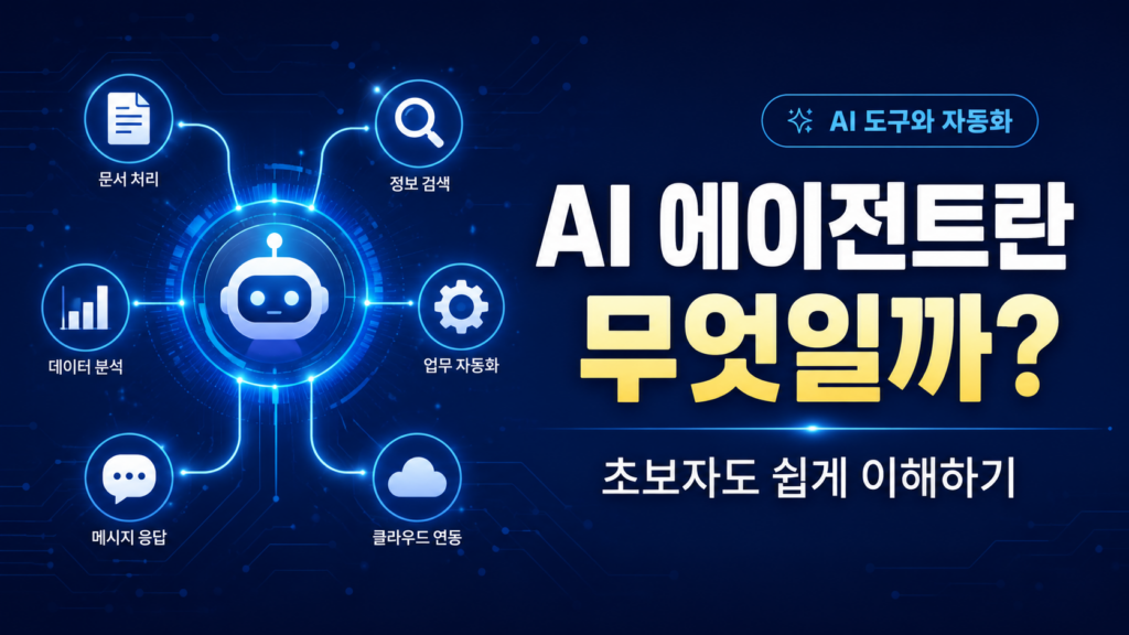 AI 에이전트와 업무 자동화 개념을 설명하는 대표 이미지